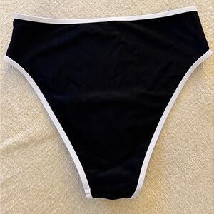 Cupshe Black Bikini Bottom with White Trim
